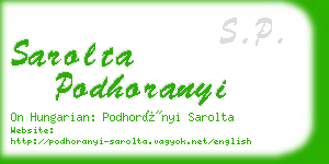 sarolta podhoranyi business card